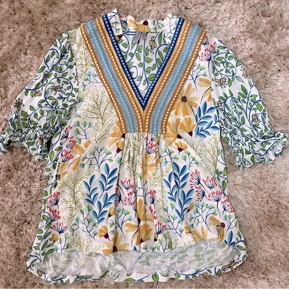 Anthropologie Bl^nk Stephanie Floral Top Size S - Picture 4 of 13